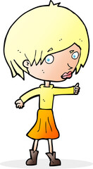 cartoon woman raising eyebrow