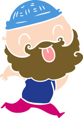 running man with beard sticking out tongue