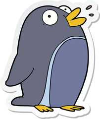 sticker of a cartoon penguin