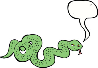 cartoon snake with speech bubble