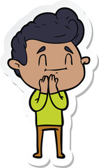 sticker of a happy cartoon man