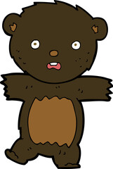 cartoon shocked black bear cub