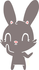cute flat color style cartoon rabbit