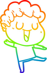 rainbow gradient line drawing dann cartoon man