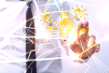 Neural network 3D illustration. Big data and cybersecurity