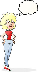 thought bubble cartoon surprised woman