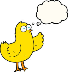 thought bubble cartoon bird