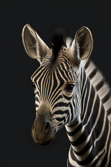 zebra close up - Zebra Cub - Created with Generative AI technology.