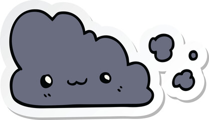 sticker of a cute cartoon cloud