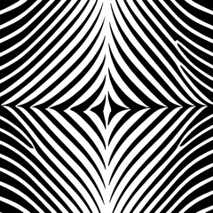 Smooth stripes towards the center, seamless pattern created by lines. Handmade work. EPS 10