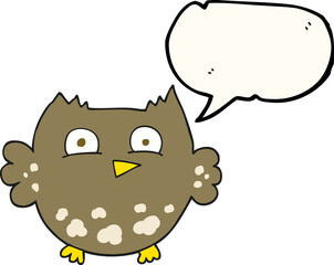 speech bubble cartoon little owl