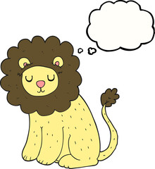 thought bubble cartoon cute lion