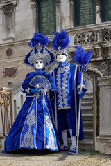 VENICE - FEBRUARY 11: A person in Venetian costume attends the Carnival of Venice, a festival...