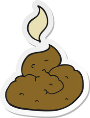 sticker of a cartoon gross poop