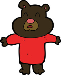 cartoon unhappy black bear