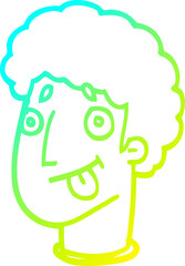 cold gradient line drawing cartoon funny male face