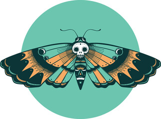 tattoo style icon of a deaths head moth