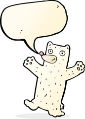 cartoon polar bear with speech bubble