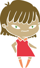 flat color style cartoon woman