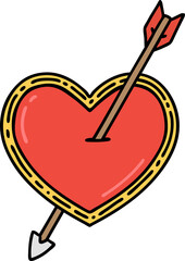 traditional tattoo of an arrow and heart