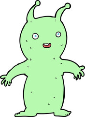 cartoon happy little alien