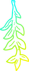 cold gradient line drawing cartoon plant