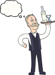 thought bubble cartoon waiter