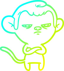cold gradient line drawing cartoon monkey