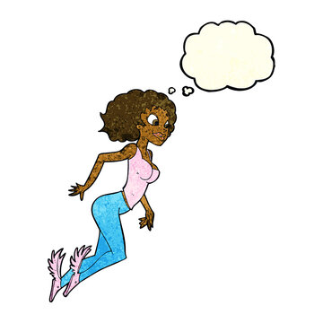 recommend clip art: cartoon flying woman with thought bubble