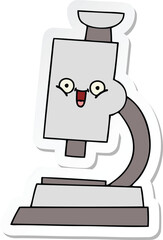 sticker of a cute cartoon microscope