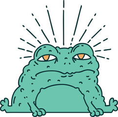 traditional tattoo style toad character