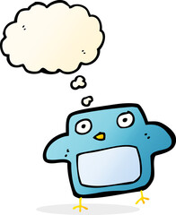 cartoon bird with thought bubble