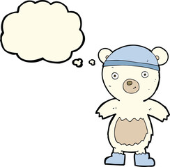 cartoon cute polar bear with thought bubble