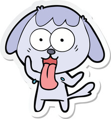 sticker of a cute cartoon dog