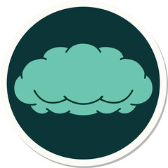 tattoo style sticker of a cloud a grey cloud