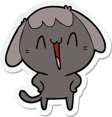 sticker of a cute cartoon dog