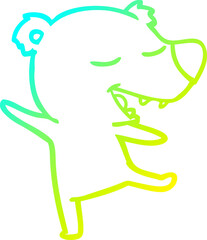 cold gradient line drawing cartoon bear