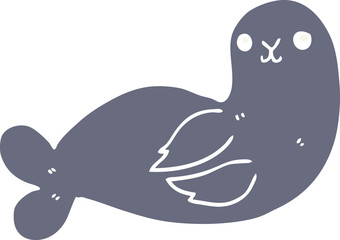flat color style cartoon seal