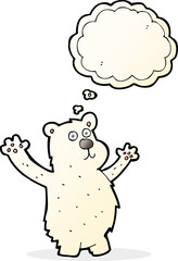 cartoon funny polar bear with thought bubble