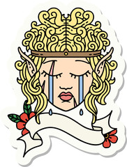 crying elf barbarian character face sticker