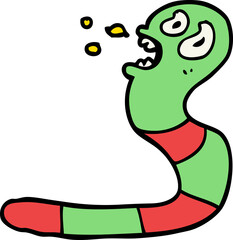 cartoon frightened worm