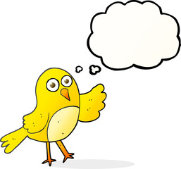 thought bubble cartoon bird