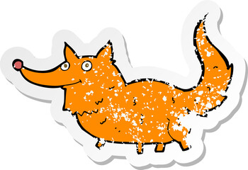 retro distressed sticker of a cartoon little dog