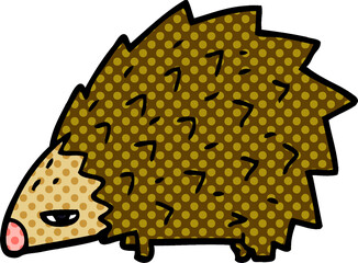 cartoon doodle angry hedgehog