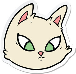 sticker of a cartoon cat face