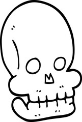 line drawing cartoon funny skull