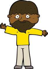 cartoon happy man with beard