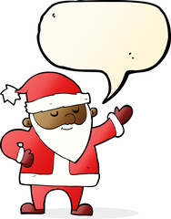 cartoon santa claus with speech bubble