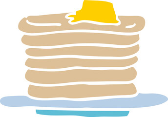 cartoon doodle stack of pancakes