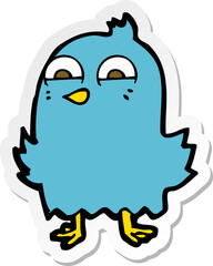sticker of a funny cartoon bird